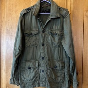 True Grit  100% Cotton Green Cargo jacket Size Small